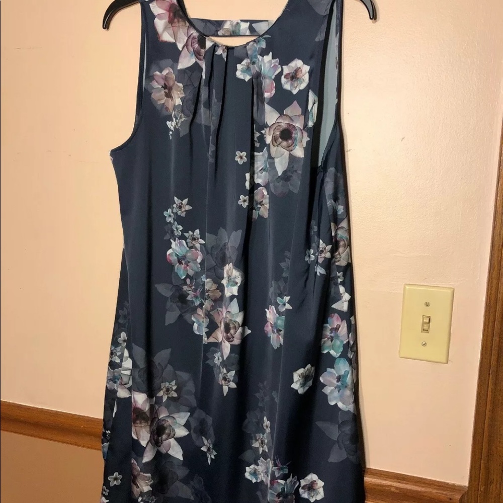 H&M Navy Floral Dress Size 14